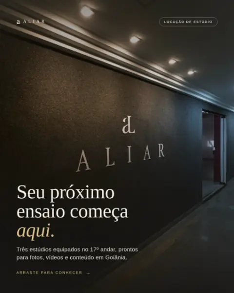Post do Aliar Estúdios: seu próximo ensaio começa aqui