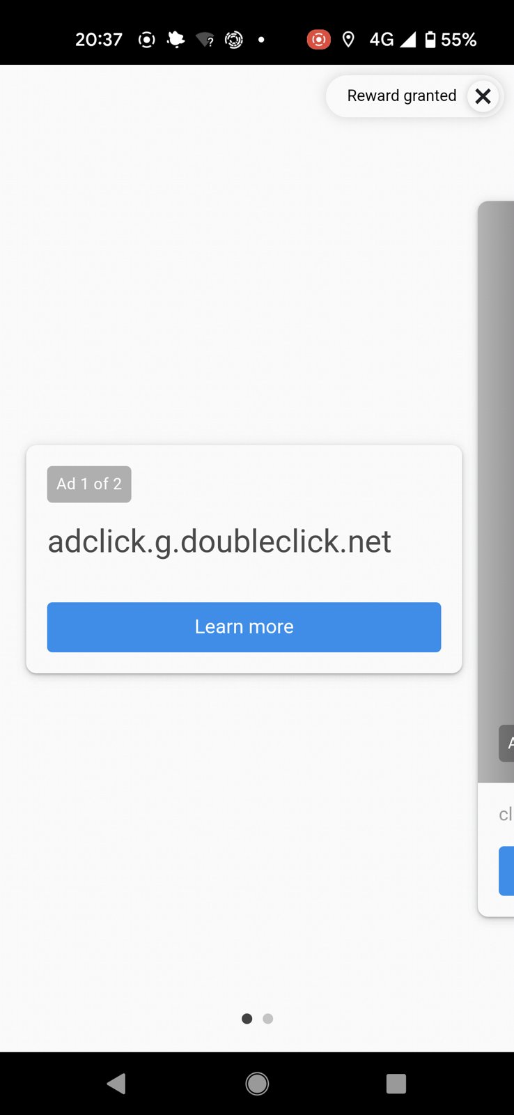 Anúncio do Google Ads exibido dentro de um aplicativo de celular, ilustrando a Rede de Display