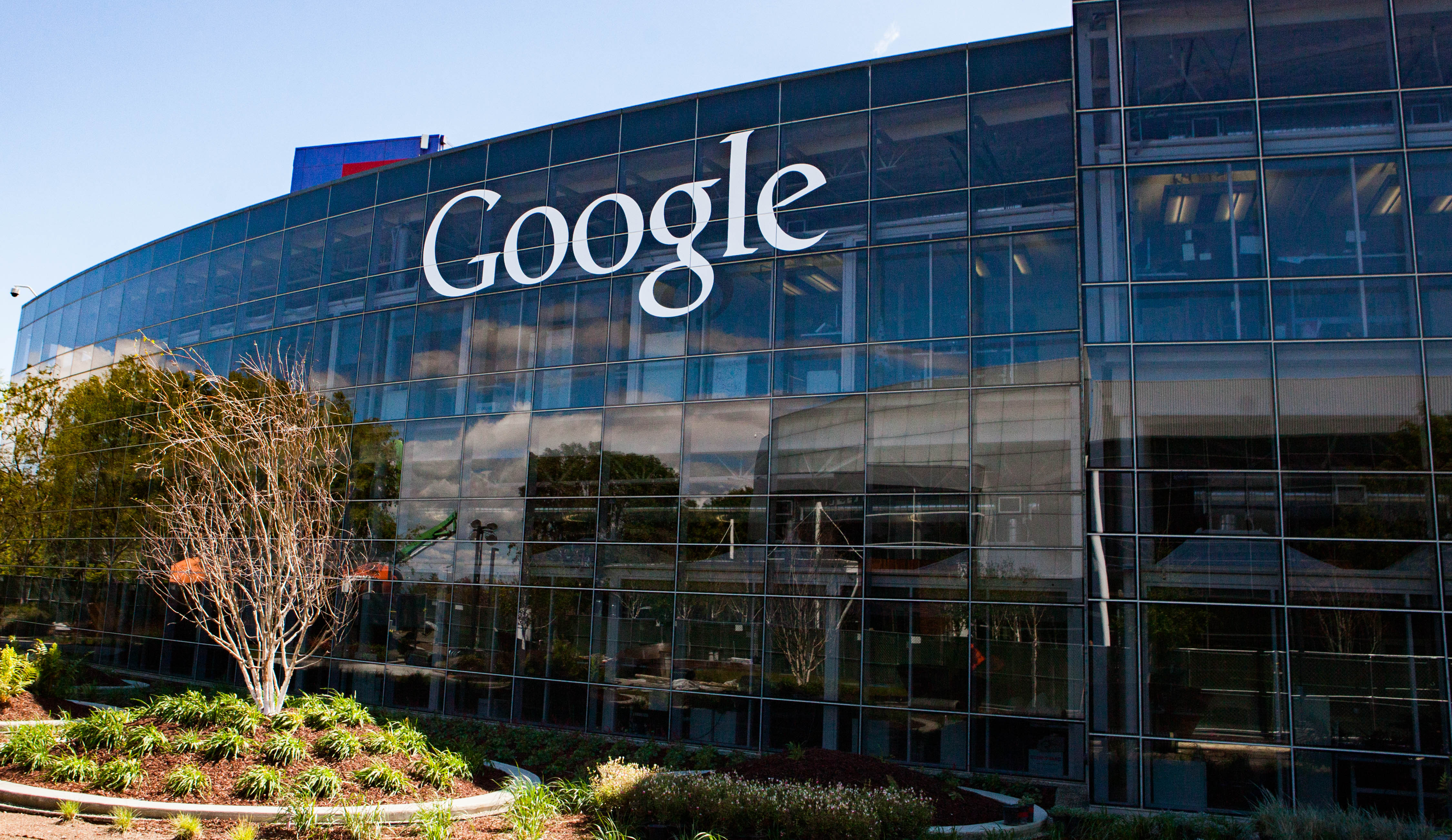 Logotipo do Google na sede da empresa em Mountain View, Califórnia